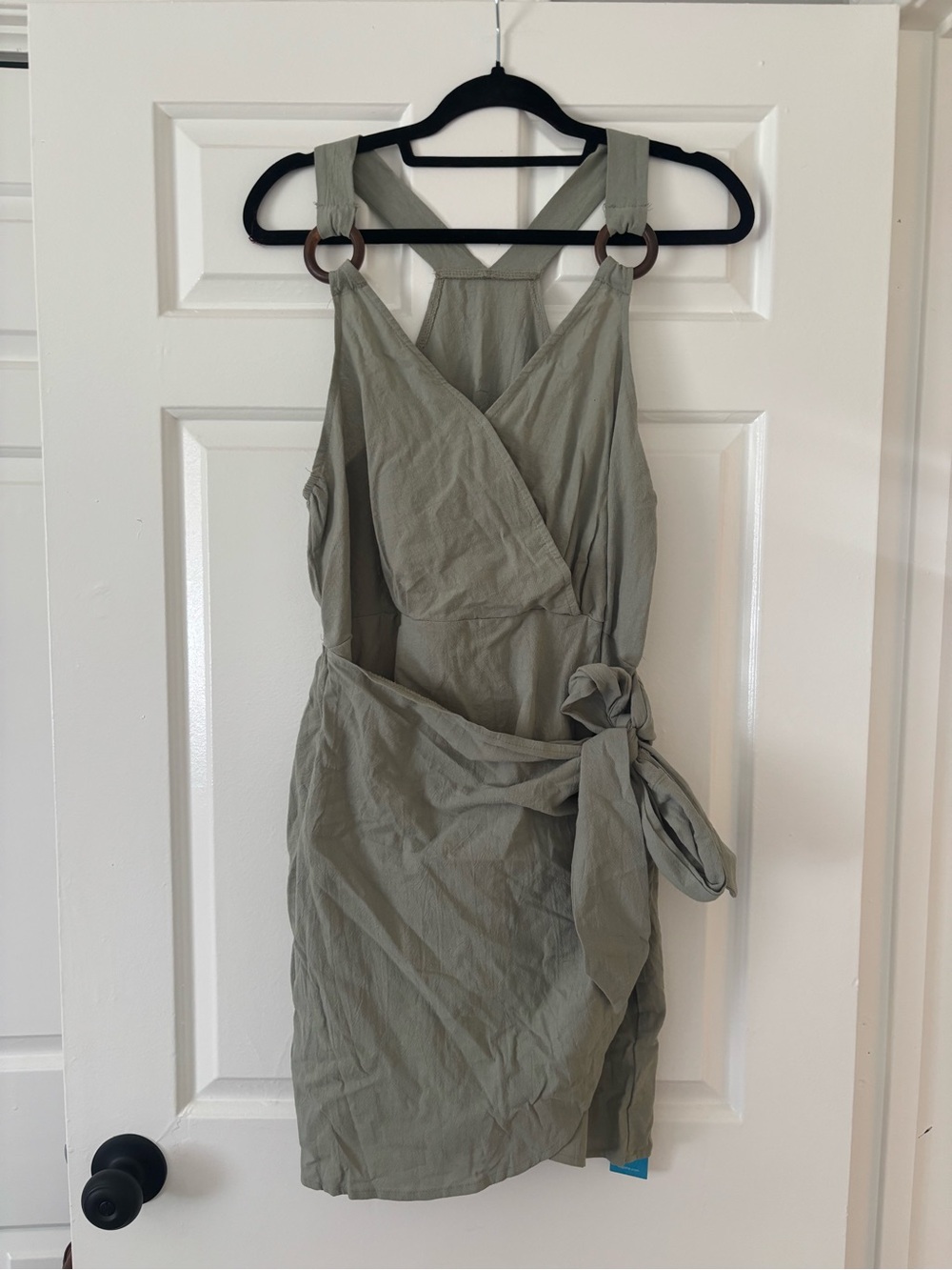Cupshe Sage Green Wrap Sundress with Ring Straps - 100% Cotton - L - NWT - Picture 5 of 9